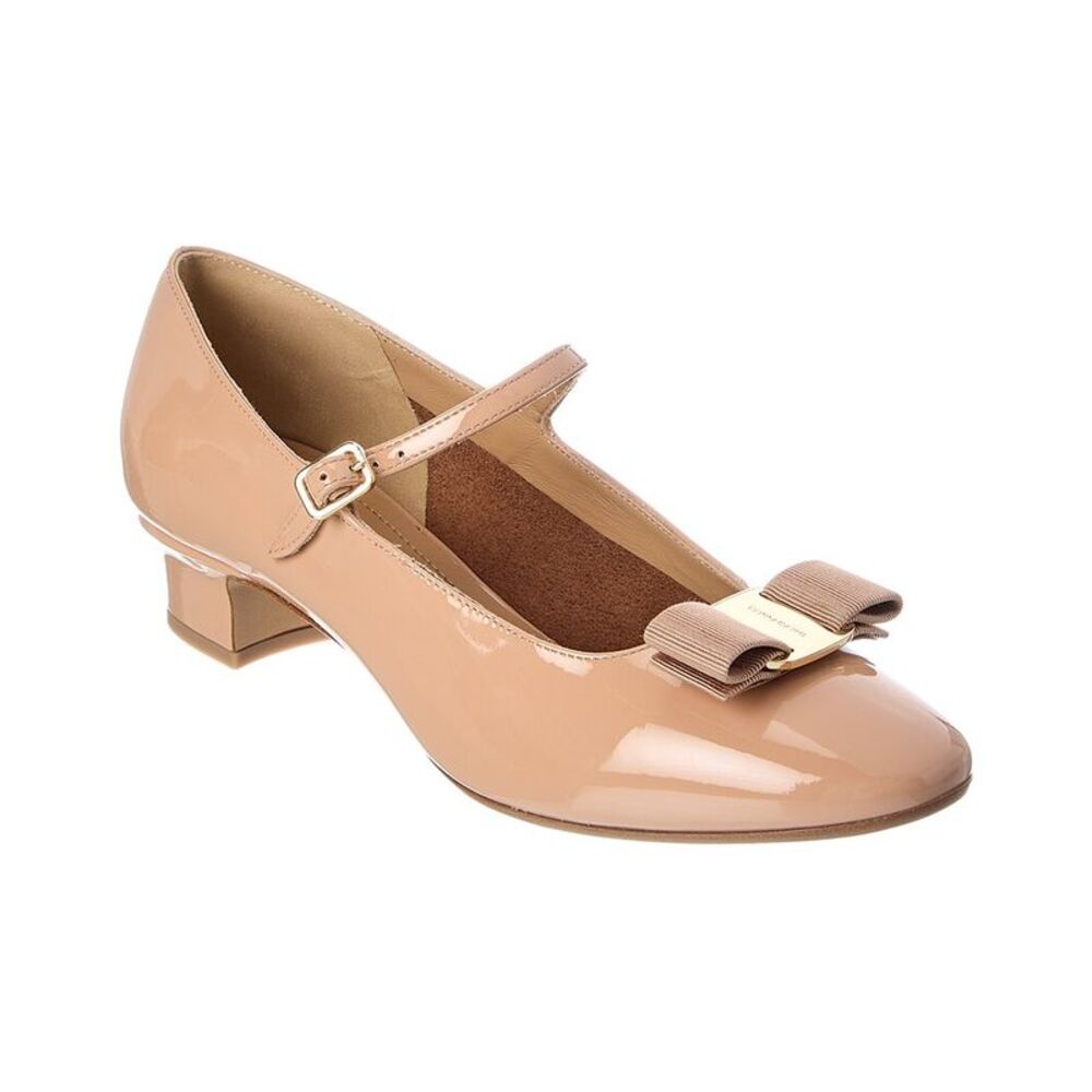 Ferragamo Vara Bow Patent Mary Jane Pump, Pink